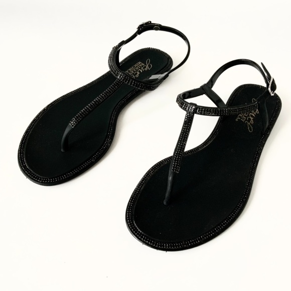 Jewel Badgley Mischka Thongs Sandals Black Jelly 7 - Picture 9 of 15